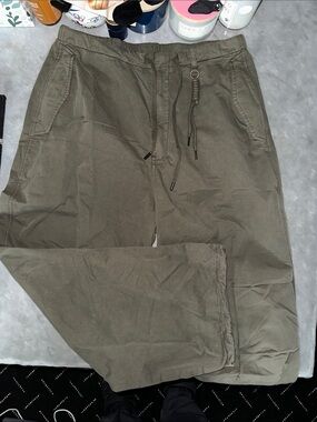 Men's Olive Drawstring Casual Pants